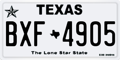 TX license plate BXF4905
