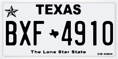 TX license plate BXF4910