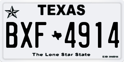 TX license plate BXF4914