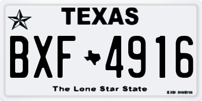 TX license plate BXF4916