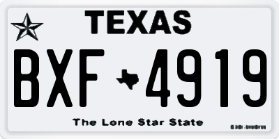 TX license plate BXF4919