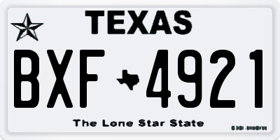 TX license plate BXF4921