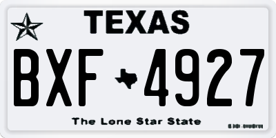 TX license plate BXF4927