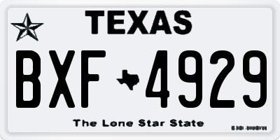 TX license plate BXF4929
