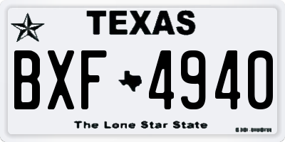 TX license plate BXF4940