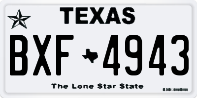 TX license plate BXF4943