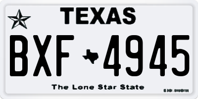 TX license plate BXF4945