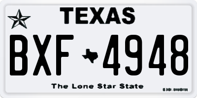 TX license plate BXF4948