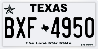 TX license plate BXF4950