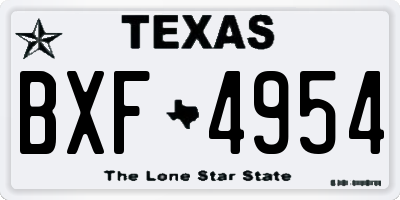 TX license plate BXF4954