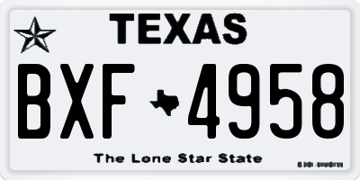 TX license plate BXF4958