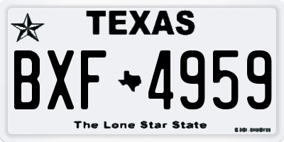TX license plate BXF4959