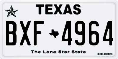 TX license plate BXF4964