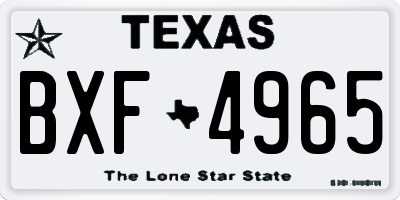 TX license plate BXF4965