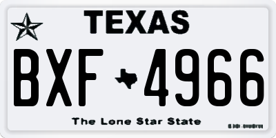 TX license plate BXF4966