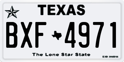 TX license plate BXF4971