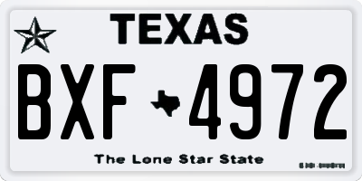 TX license plate BXF4972