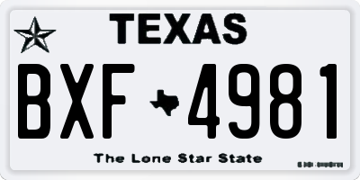 TX license plate BXF4981