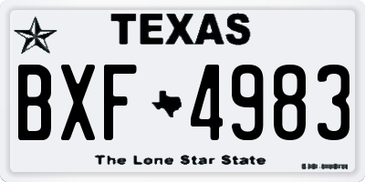TX license plate BXF4983