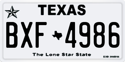 TX license plate BXF4986