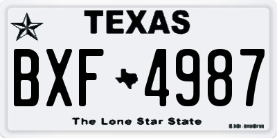 TX license plate BXF4987
