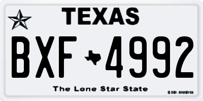 TX license plate BXF4992