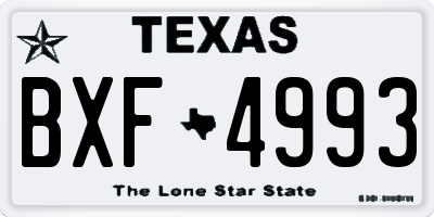 TX license plate BXF4993
