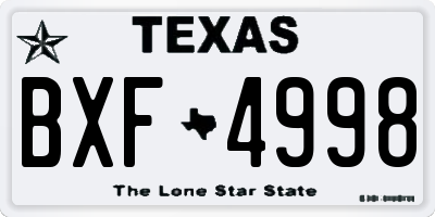 TX license plate BXF4998