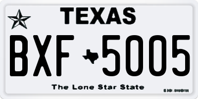 TX license plate BXF5005
