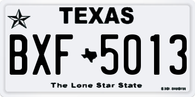 TX license plate BXF5013