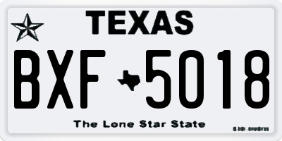 TX license plate BXF5018