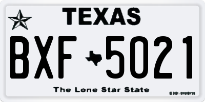 TX license plate BXF5021