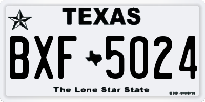 TX license plate BXF5024