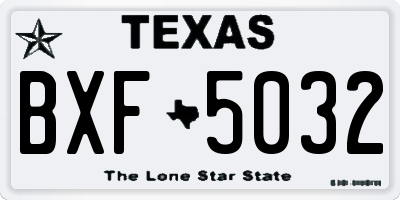 TX license plate BXF5032