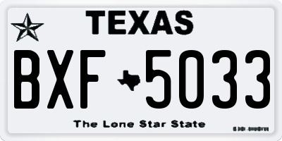 TX license plate BXF5033