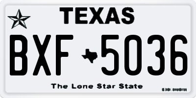 TX license plate BXF5036