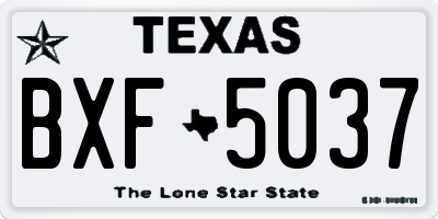 TX license plate BXF5037