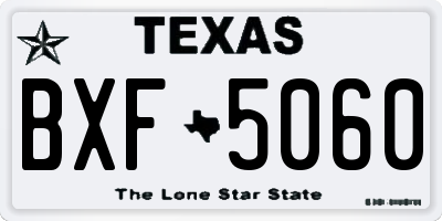 TX license plate BXF5060