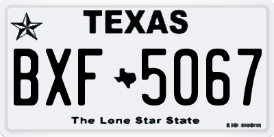 TX license plate BXF5067