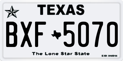 TX license plate BXF5070