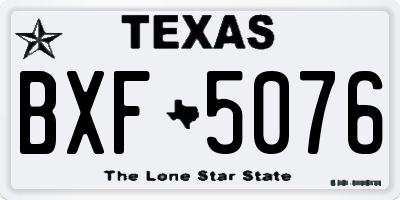 TX license plate BXF5076