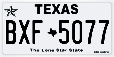 TX license plate BXF5077