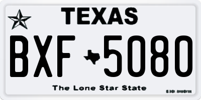 TX license plate BXF5080