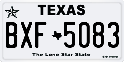 TX license plate BXF5083