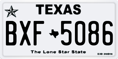 TX license plate BXF5086