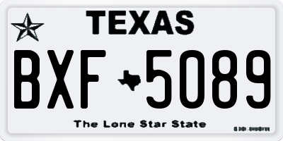 TX license plate BXF5089