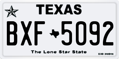 TX license plate BXF5092