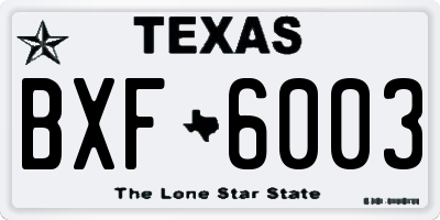 TX license plate BXF6003