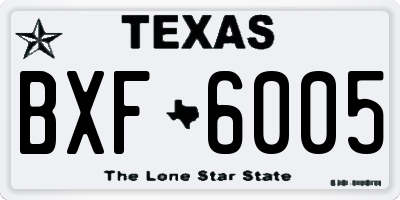 TX license plate BXF6005