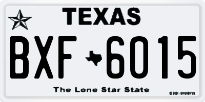 TX license plate BXF6015